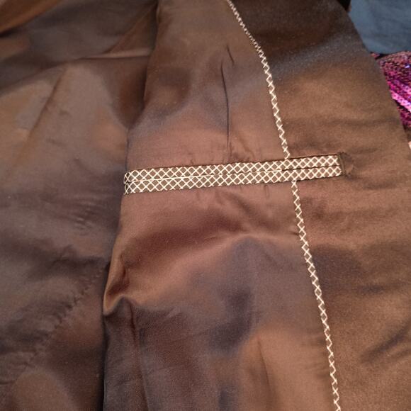 Sequin and Part Velvet Party Blazer Black & Purple Size XS - Picture 8 of 9